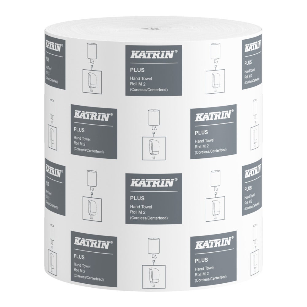 Avtorkningspapper Katrin Plus M 2-lag
Centrummatad 167m Vit 478 ark/rulle, PEFC