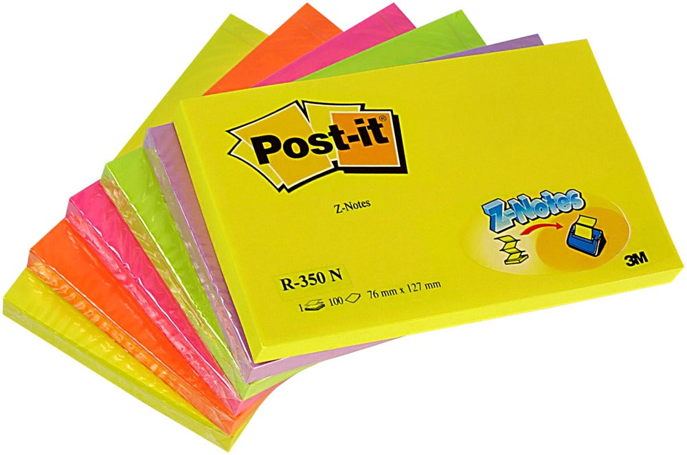Post-it Z-block Rainbow
76x127mm 100 bl/block 6block/fp