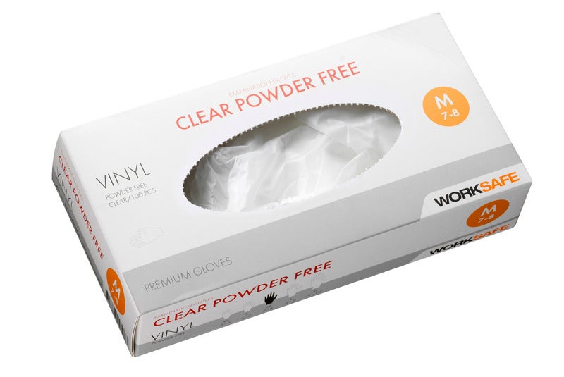 Worksafe Clear Puderfri Engångshandske Vinyl