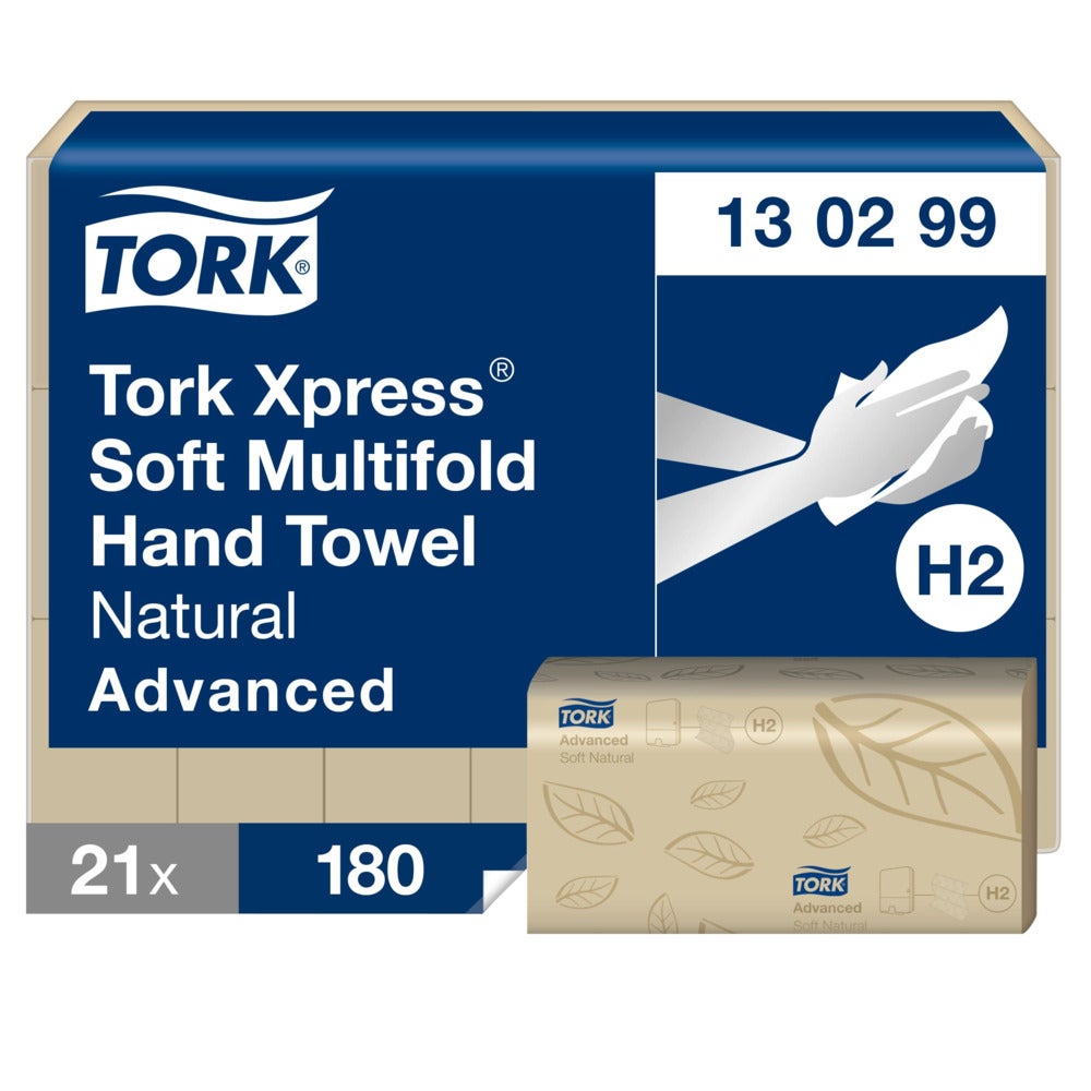 Tork H2 Xpress Advanced Z-vikt 2-lag Handduk Natur