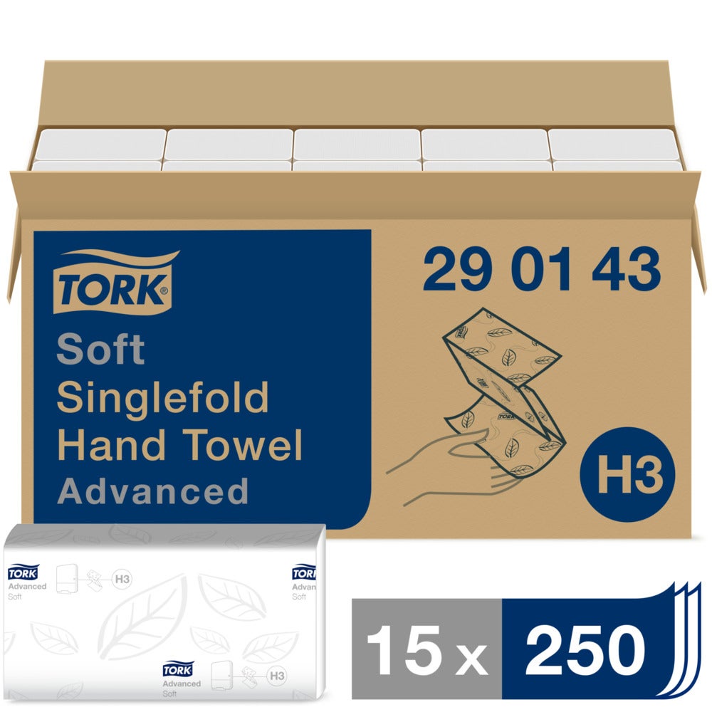 Tork H3 Advanced V-vikt mjuk 2 lager Handduk 23x23cm