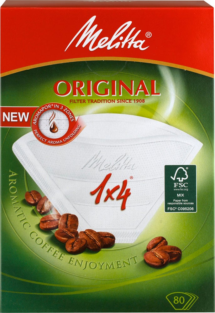 Kaffefilter Melitta 1x4, 80st/fp