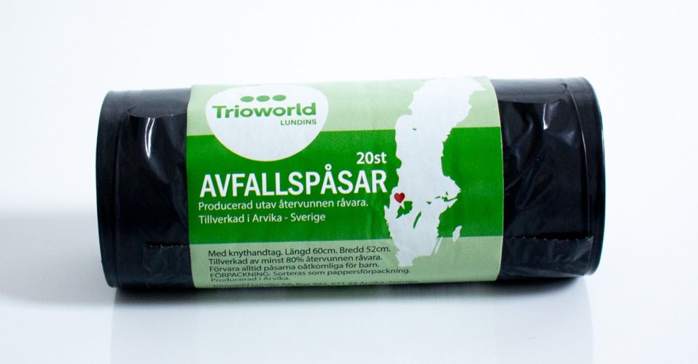 Avfallspåse med knythandtag