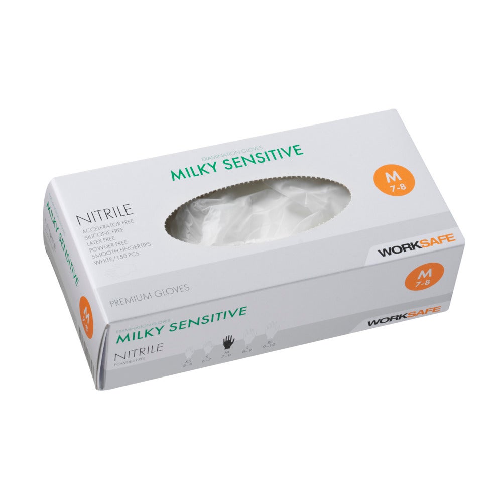 Worksafe Milky Sensitive Engångshandske Nitril 150-pack