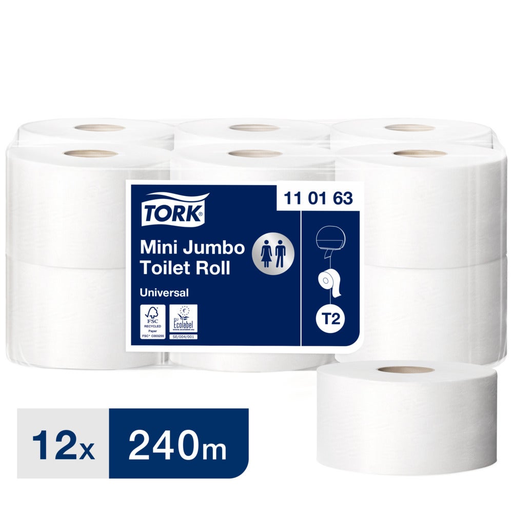 511130.jpg Toalettpapper Tork Mini Jum Univ T2
240m 1-lag, vit