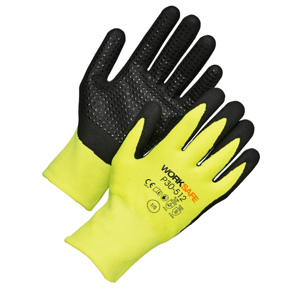 Worksafe P30-512 Nitrilbelagd handske Hi-Vis med noppor
