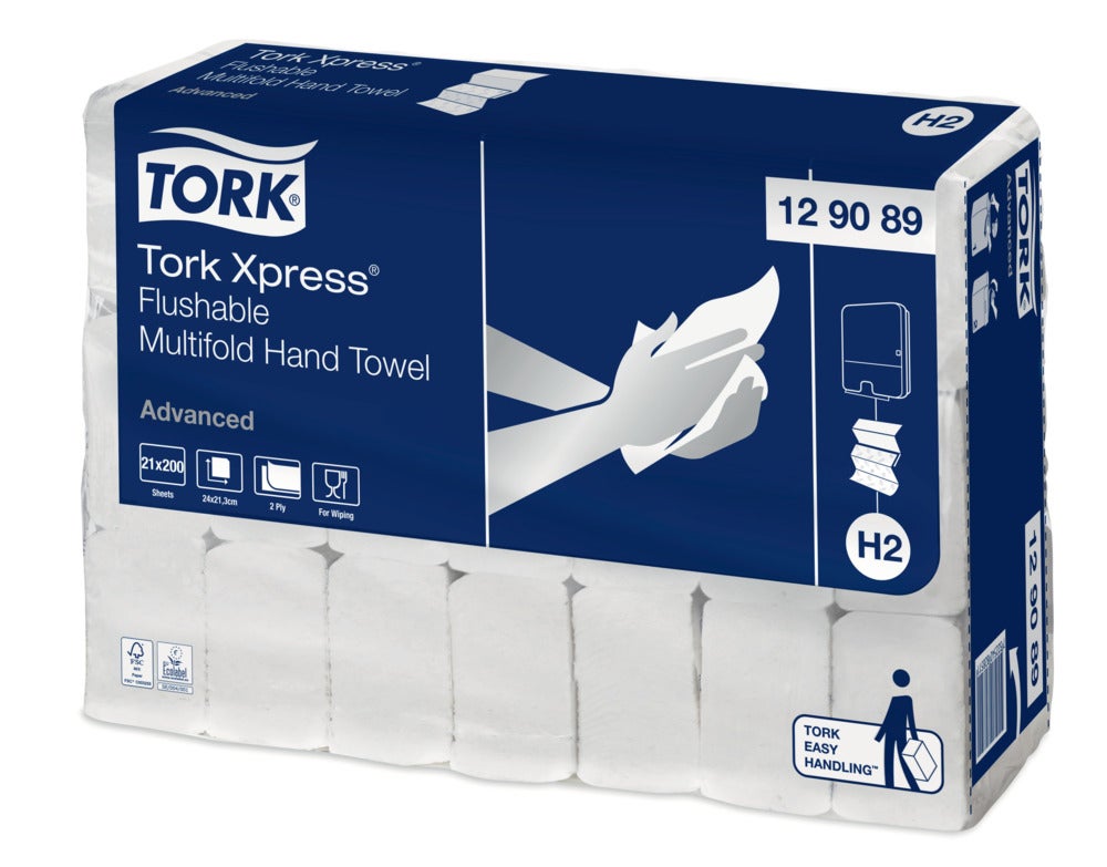 Tork H2 Xpress Advanced Z-vikt 2-lag Handduk Spolbar
