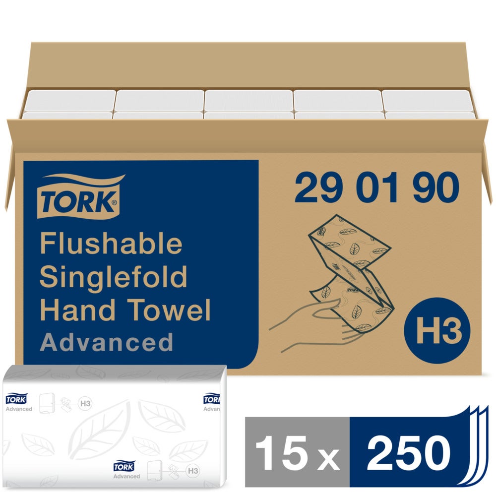 Tork H3 Advanced V-vikt 2-lag Handduk Spolbar