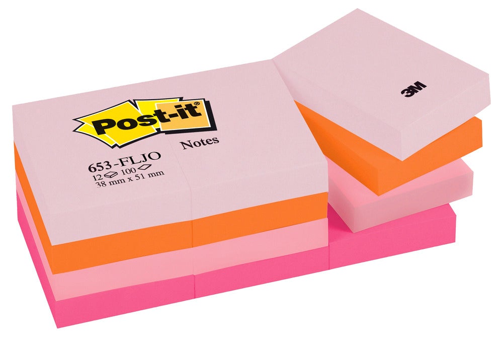 Post-It 12 block/fp 4 färger
38x51mm 100blad/block