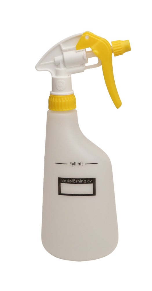 Sprayflaska Text Brukslösning Gul trigger 600ml