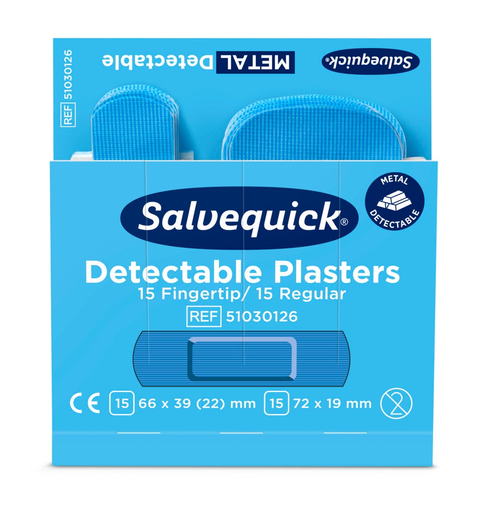 Salvequick Refill Blue Detect Plåster Spårbara