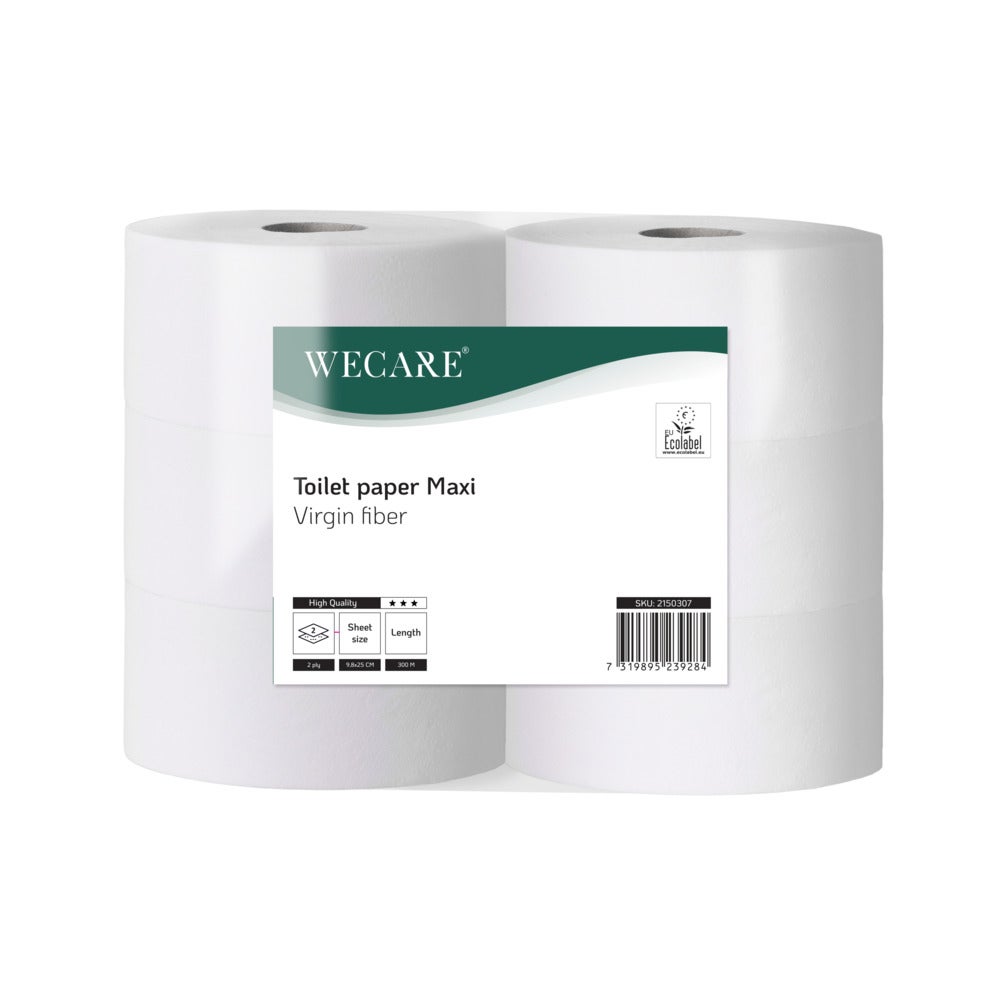 Toalettpapper WeCare Maxi High quality
300m 2-lag 6 rullar/fp