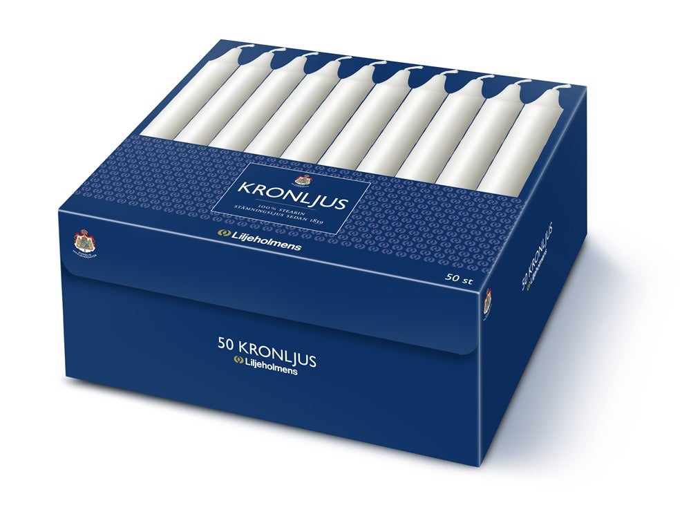 Kronljus Liljeholmen Stearin
Vit 200mm 50/fp