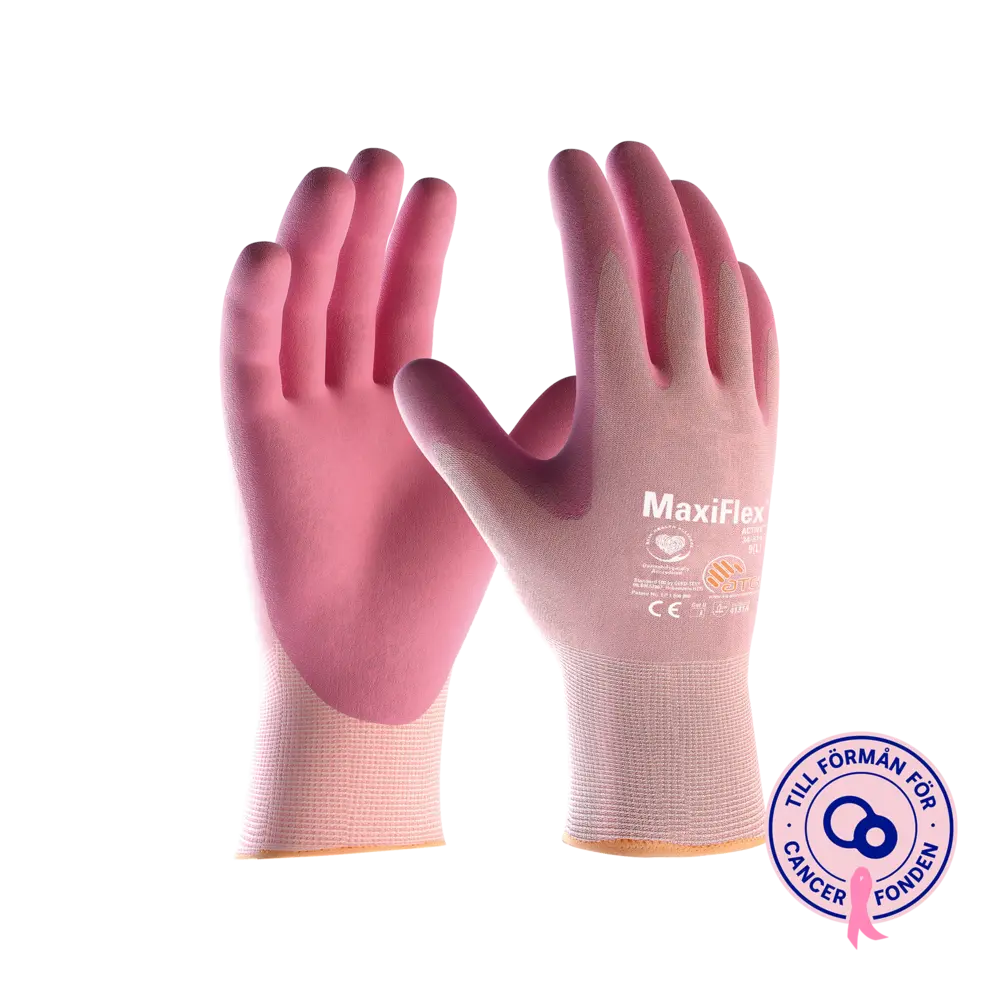 MaxiFlex Active 34-814 HT Rosa Bandet Nitrilbelagd handske