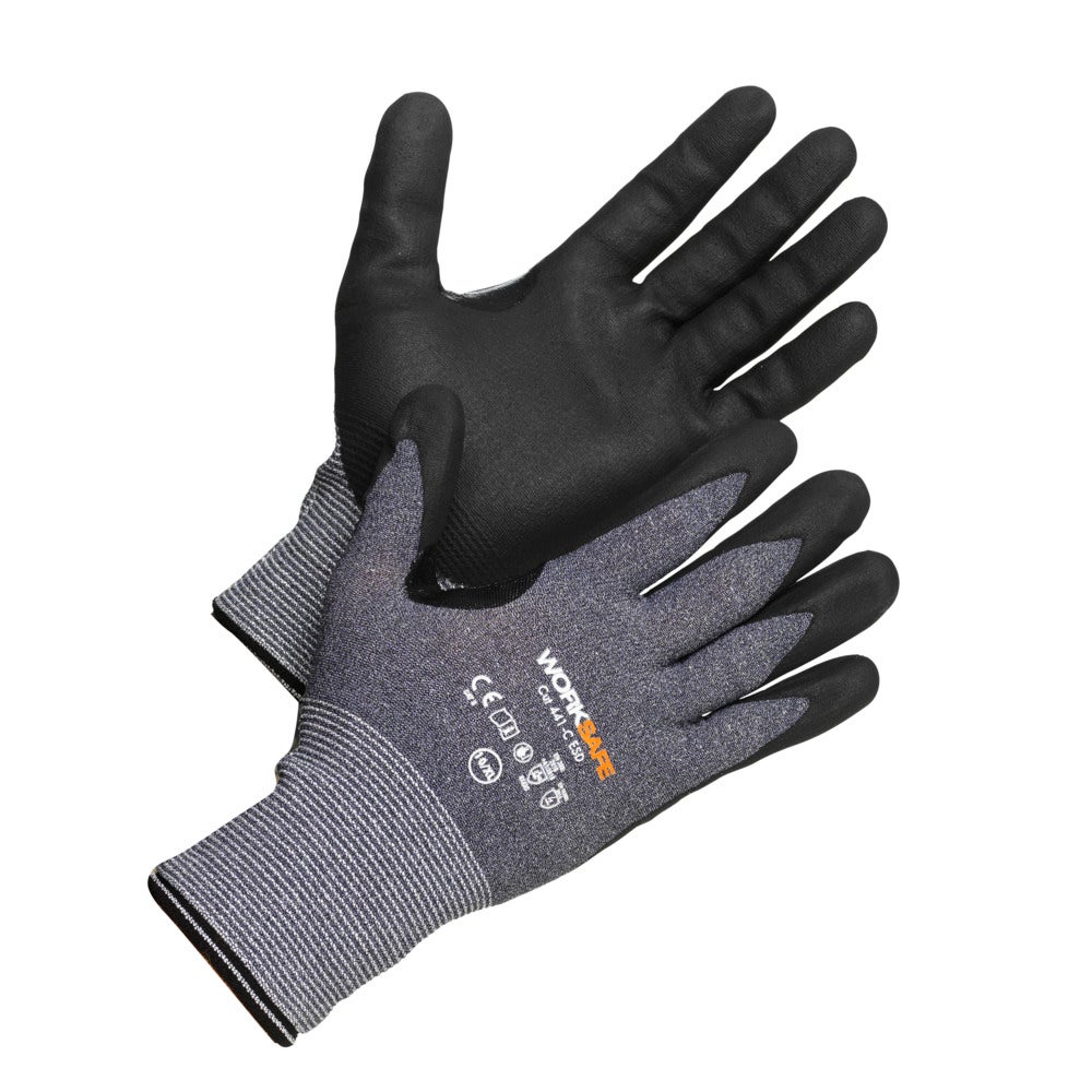 Worksafe Cut 441-C ESD Skärskyddshandske Nitrilbelagd