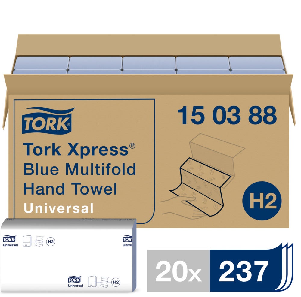 02041115-1.jpg Handduk Tork Xpress Multifold H2
Universal 2-lag, blå, 23,4x21,3cm, FSC